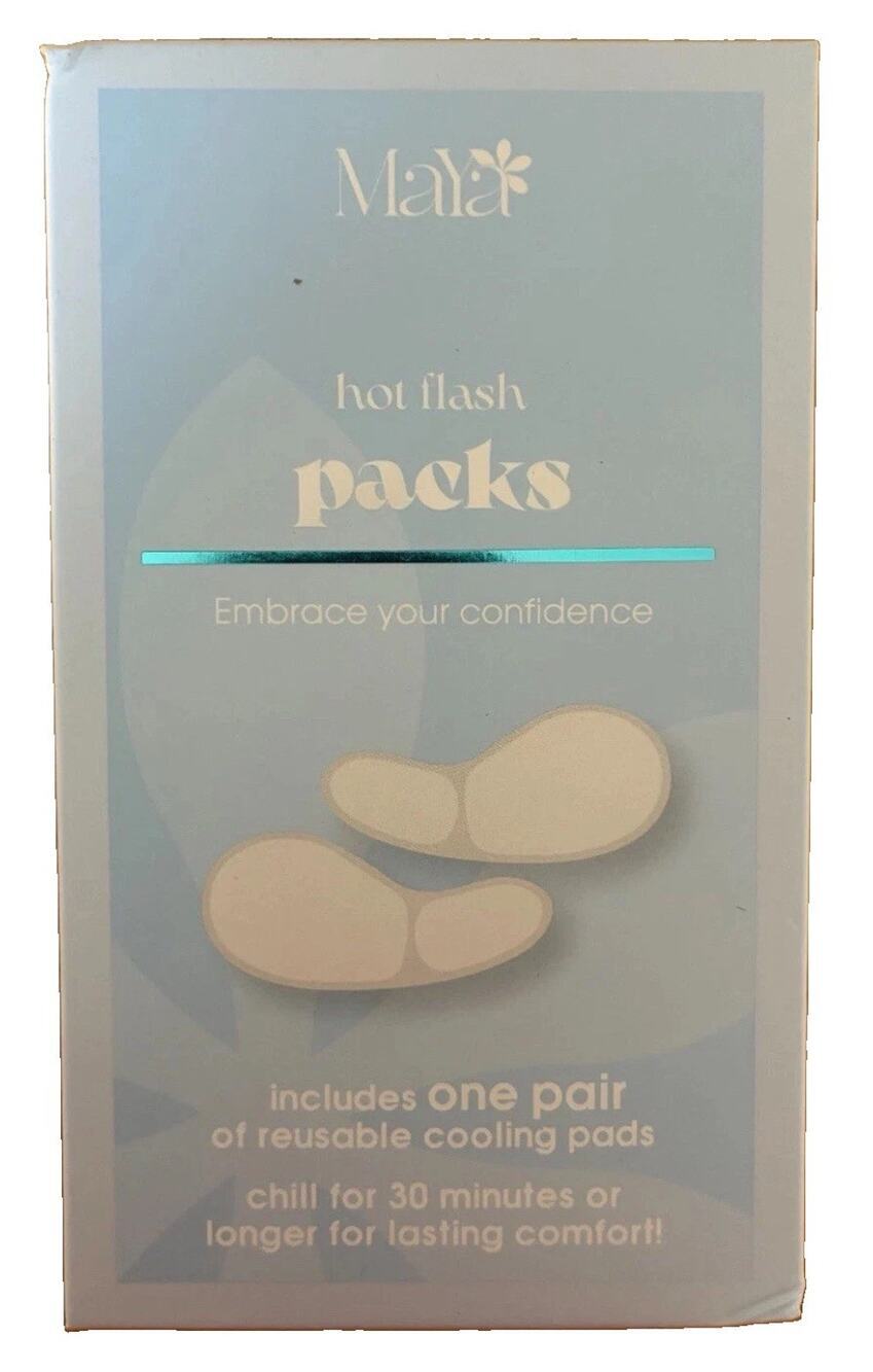 Maya Hot Flash Cooling Packs Menopause Reusable Bra Inserts Pads Pair New